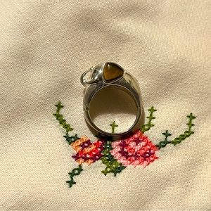 Vintage Tigers Eye elephant 925 silver ring size 7
